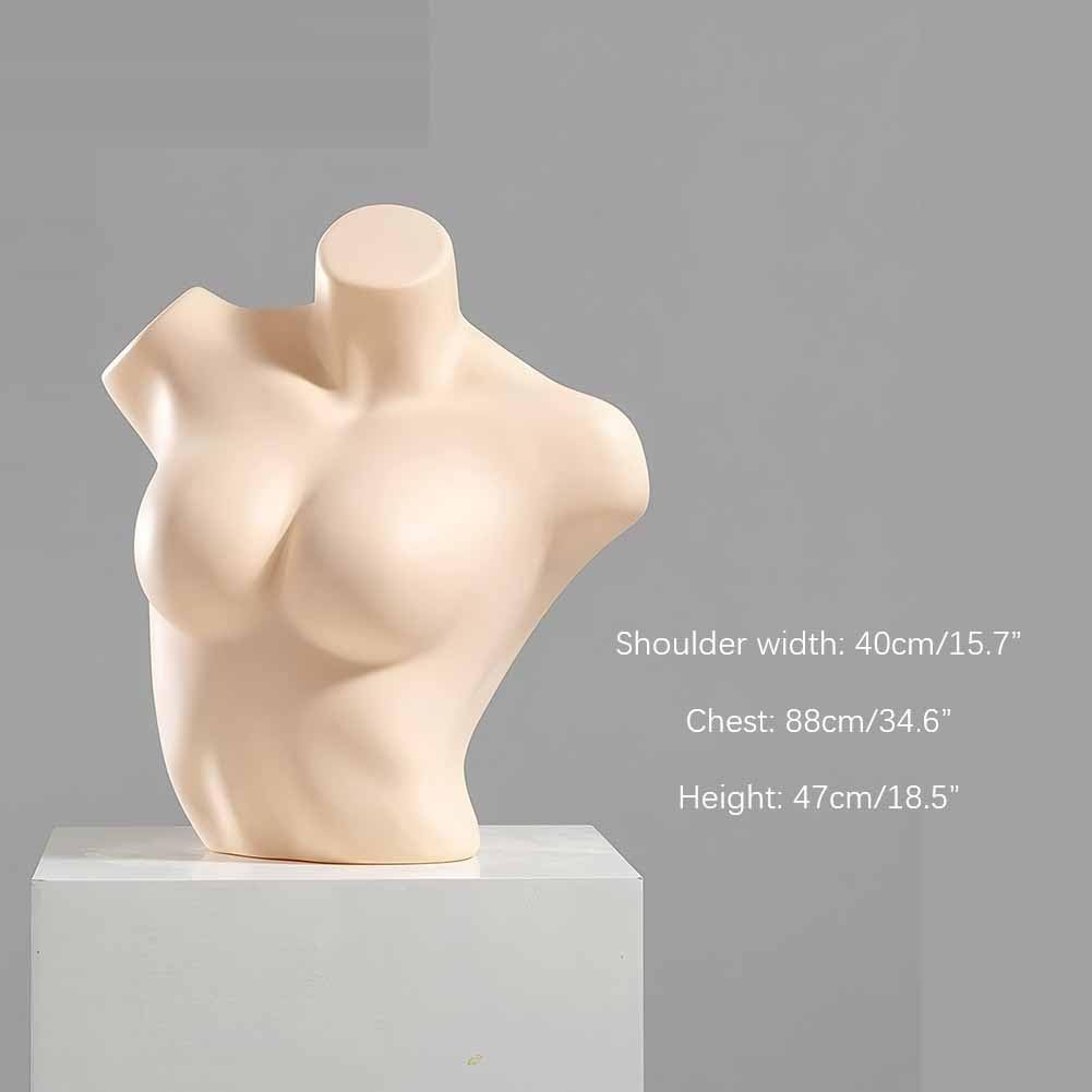 Women's Half Body Mannequin Torso Dummy Model for Retail Display, White Clothing Display Rack, 89cm-B, Ideal for Showcasing Underwear and Apparel