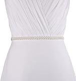 Breite des Bandes: ca. 1 cm Unbekannt Brautgürtel Taillenband Damen Gürtel Abendkleidgürtel Perlen Weiß Ivory Damengürtel Perlengürtel Satinband Satin Band (Ivory)