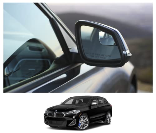 NXTGEN AUTOMOTIVE Blind Spot Mirror - Extended View, Premium Real Glass, Custom Fit - Compatible with BMW X2 F39 - Set of 2 (Left & Right)