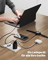 2-Pack USB C Stecker, 4-Ports USB Ladegerät Mehrfach Netzteil Mehrfachstecker 60W Power Adapter PD 3.0 Schnellladegerät USBC Netzteil für iPhone 16 15 14 13 12 11 Pro Max, iPad, Samsung,Handys – Ansicht 2