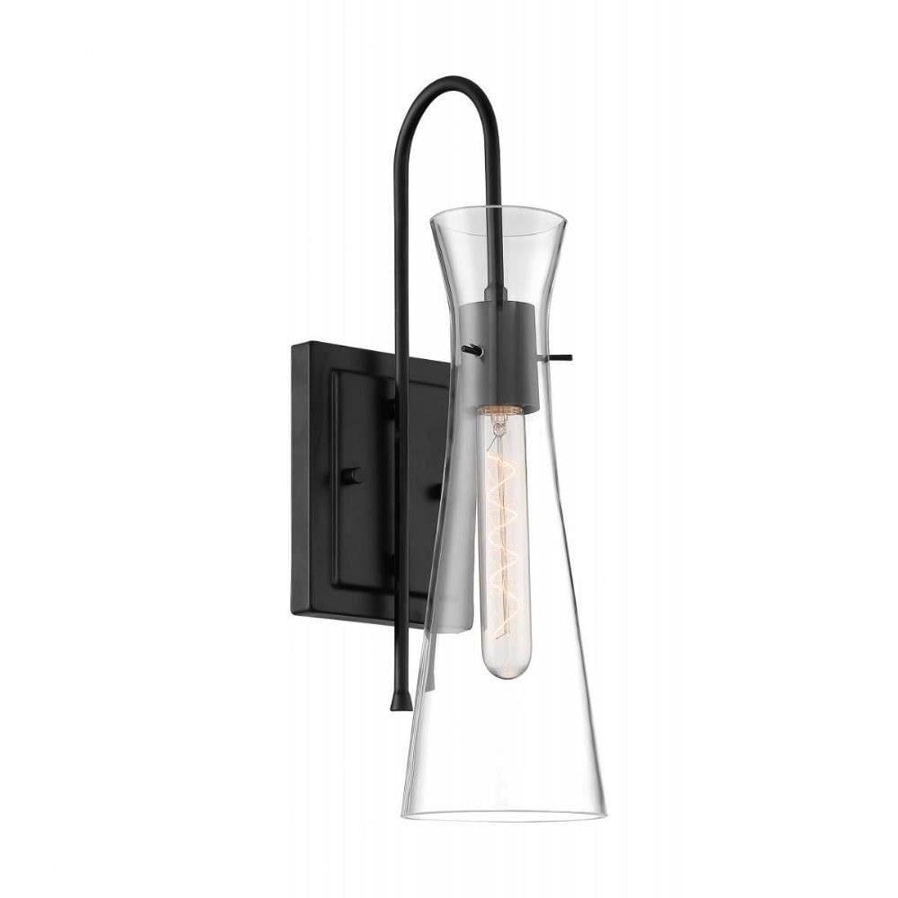 NUVO 60/6877 Bahari 1 Light Wall Sconce Fixture,Black