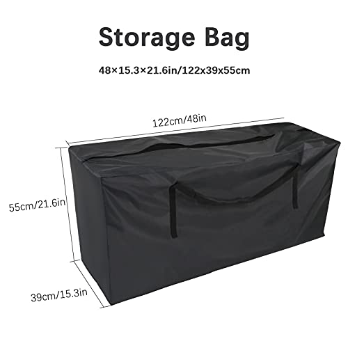 Fenghome Furniture Cushion Storage Bag, Waterproof Fabric Storage Bag With Zipper And Handles For Outdoor/Indoor Patio Furniture Clothes And Pillows And Christmas Tree, 48 X 15.3 X 21.6 Inches, Black #TOP1