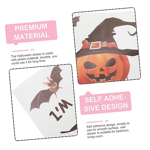 OSALADI 1 Bogen Kürbis-Aufkleber Deko-Wandaufkleber Für Schlafzimmer Halloween-Wandaufkleber Schlafzimmer-Wandaufkleber Wandaufkleber Wohnzimmer-Aufkleber Für Wände – Bild 3