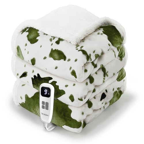 Image of Heated Blanket Full Blanket - Fast Heating Electric Blanket, Soft Flannel Heated Throw with 4 Time Settings,10 Heating Settings, Warm Gifts for Women & Mom & Grandma