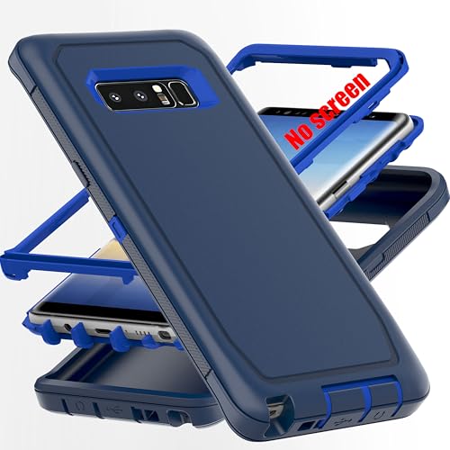 AYMECL for Note 8 Case,[Military Grade] 3 in 1 Full Body Shockproof Dust/Drop Proof Heavy Duty Protection Cover,for Samsung Galaxy Note 8 6.3 Inch,Dark Blue+Blue