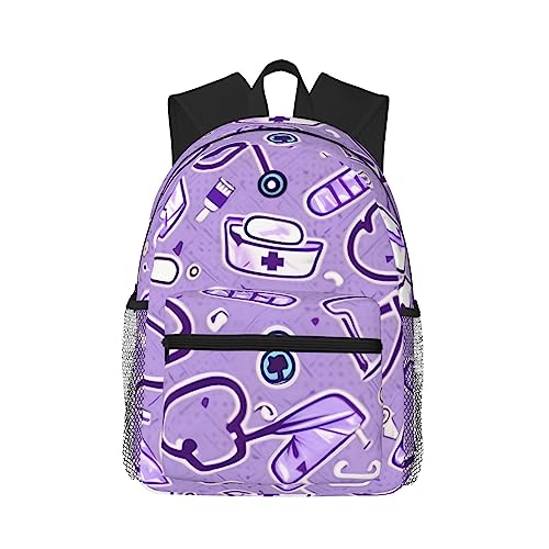 Sac à dos violet pour infirmière résistant pour organiser tout votre matériel