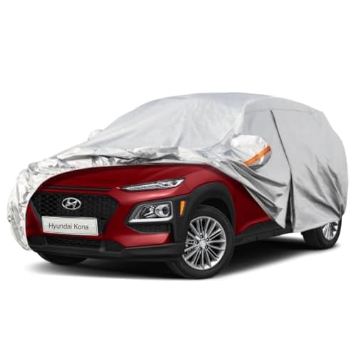 Kayme 6 Layers SUV Car Cover Custom Fit for Hyundai Kona (2017-2025) Waterproof All Weather for Automobiles, Outdoor Full Cover Rain Sun UV Protection