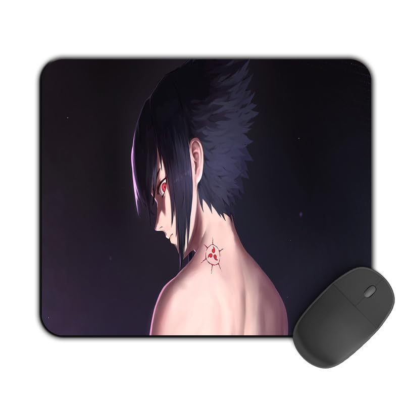 Image of Kirmada Gaming Mouse Pad - Sasuke Cursed Mark (Naruto) Non-Slip Rubber Base - Durable, Smooth Surface, Ergonomic Design, Easy to Clean -Small Size for Mackbook,Laptop,Desktop