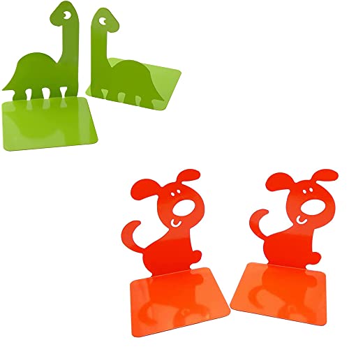 Artkingdome Cute Dinosaur Dog Bookends Kids Book Ends Books Holder Racks Stand Desk School Liberary Bookends Decorative