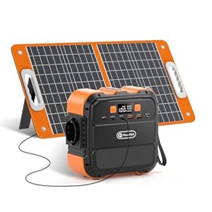 FF FlashFish 120W Powerstation mit Faltbares Solarpanel 60W,98Wh Tragbares Kraftwerk,26400 mAh Große Powerbank mit Licht und Steckdose,Notstromversorgung für Garten Outdoor oder auf Tour