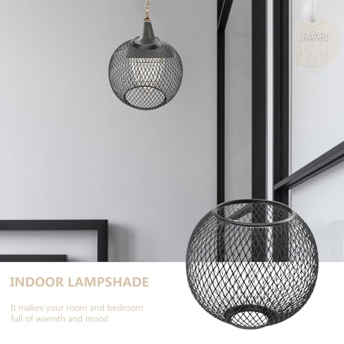 Cabilock 18033I24DYBPADKN9WZ8S5 3Pcs Food Covers For Outside Mesh Pendant Light Shade Modern Metal Lamp Shade Black Spherical Lamp Shades Replacement Ceiling Lamp Shape thumb #2