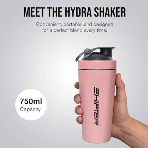Image of Shifter Stainless Steel Gym Shaker Bottle 750ml | Leakproof Metal Protein Shaker for Men & Women | BPA Free, Odour Resistant, Rust-Free Steel Sipper for Gym, Workout & Sports (PINK)