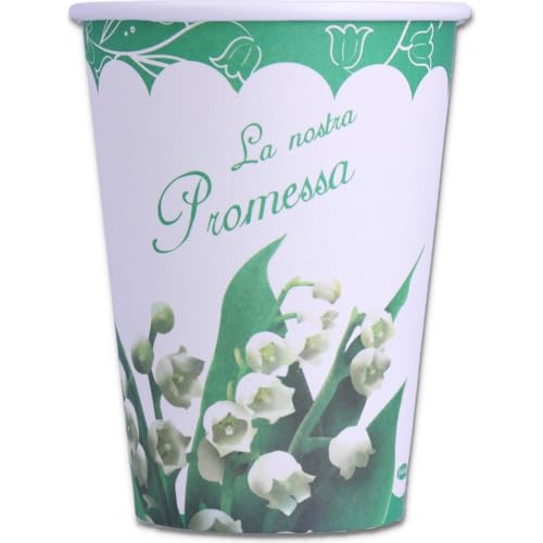 Graziano, Bicchieri di Carta PROMESSA di MATRIMONIO Confezione da 8 bicchieri, 200 cc, Buffet dolci party