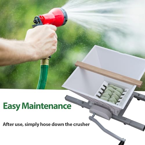 Image of Fruit and Apple Crusher - 1.8 Gallon Manual Juicer Grinder,Portable Fruit Scratter Pulper for Wine and Cider Pressing(Nylon Hopper and Nylon Teeth)