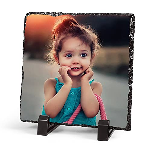 AUTUMNMUSIC - Lithographie Personnalisée Votre Photo Image Personnalisable en Pierre Calcaire DIY Cadre de Photo Transfert de Chaleur Ouvrage Décoration Exquis Personnalisé Cadeau Noël ou Anniversaire 15X15cm