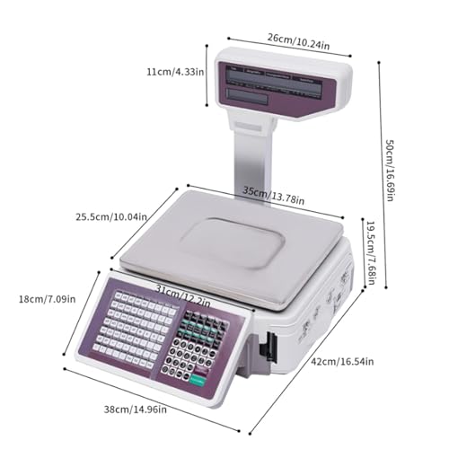 Báscula Comercial con Impresora y Caja Registradora 30 kg miniatura 6