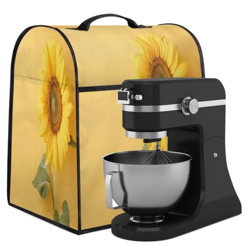 Coffee Maker Cover Yellow Sunflower Kitchen Appliance Covers Small Appliance Covers Blender Cover Juicer Cover Dust Covers for Kitchen Appliances with Top Handle and Pockets,Washable,B412