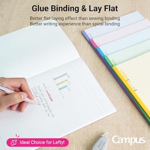 KOKUYO Composition Notebooks, 5 Pack Campus Semi-B5 Comp Book with B 6mm Ruled, 30 Sheets, Classic School Lined Notebook, Journal Notebook for Women Work Study Note Taking (NO-3CBNx5)