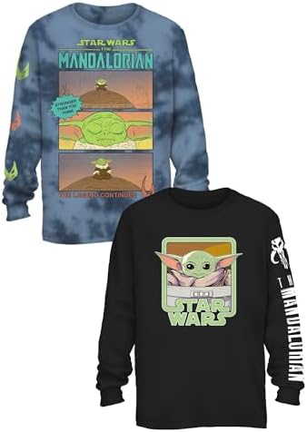 Star Wars The Mandalorian Grogu Baby Yoda 2 Pack Long Sleeve T-Shirts image 2