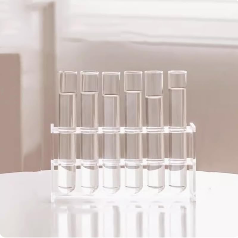 Hinged Flower Vase 8 Crystal Glass Test Tube Desktop Propagation Station for Plant Glass Tubes Hydroponic Vase for Indoor Office Home Garden Decor (6pcs+Stand) - Image 7