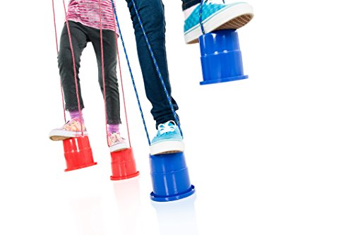 Just Jump It Set of 2 EZ Steppers - Active Indoor and Outdoor Activities for Kids - Can Stepper Toys - Red