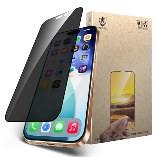 Image of IQShield My-View Privacy Screen Protector Tempered Glass Guard for iPhone 17 Pro, 9H Hardness, 2-Way Anti-Spy, Case Friendly [1 Pack]