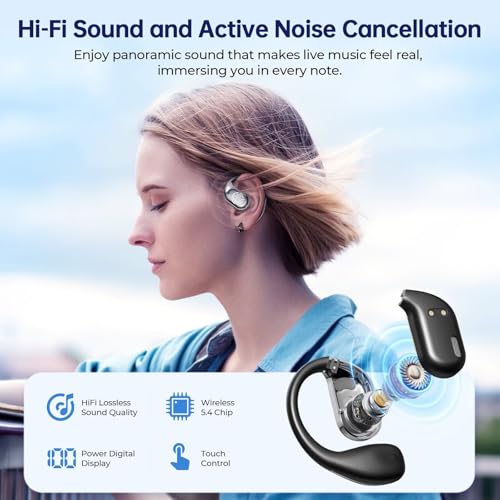 Image of AI Translation Earbuds Real Time, 144 Language Translator Earbuds with APP Compatible with iOS & Android, Bluetooth Translation Headphones Translating Device for Travel Business and Learning - Black