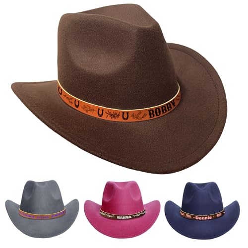 Brpinrtw Custom Printed Toddler Cowboy Hat for Kids Personalized Baby Boys Cowboy Hat Customized Western Hat for Kids Men Women Youth Childrens Cowgirl Hat for Girls