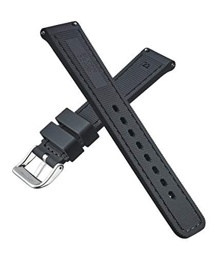 Stunning Selection Alpine Premium Quality Waterproof Silicone Watch Band Strap With Quick Release – Soft Rubber Black Watch Band 22Mm #TOP2
