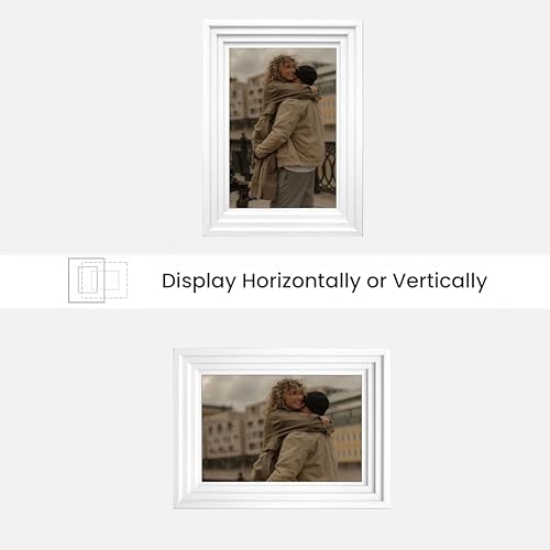 Image of Art Street Luxury Photo Frame for living room, Modern Step Design Photo Frames for Photograph, Art Work, Kids Room Set of 6 (8x12 Inch, White)