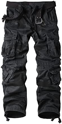 Pantalon Cargo Homme Coton Stretch - Multi-poches Tactique - Coupe Large Camouflage - Pour Randonnée, Extérieur