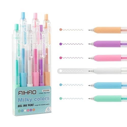 Bolígrafos Gel AIHAO 0.5 mm Retráctiles Multicolor x6 miniatura 3