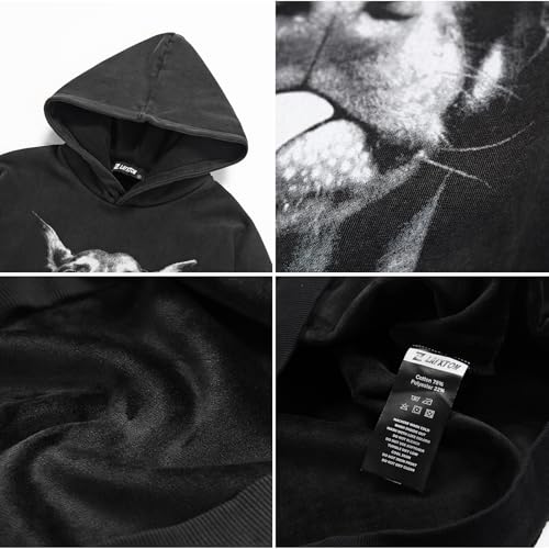 Mens Oversized Hoodie Pullover Unisex Graphic Sweatshirts Hoodies Casual Tunic Vintage Streetwear Aesthetic Top4