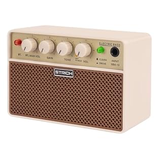 Mini Portable Design: The SBA-10 is a compact practice bass amp with 2*5W subwoofers, delivering powerful bass in a small size. It fits easily on your desktop and is perfect for portable use. Size：17.20×9.20×12.60 CM / 6.77×3.62×4.96 INCH Long Batter...