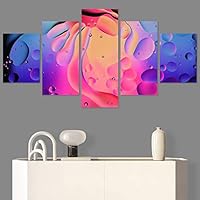 SIGNWIN 5 Panel Canvas Wall Art Modern Art 3D Abstract Abstract Brushstroke Contemporary Digital Art Fun Multicolor for Home Decorations Ready to Hang - 60