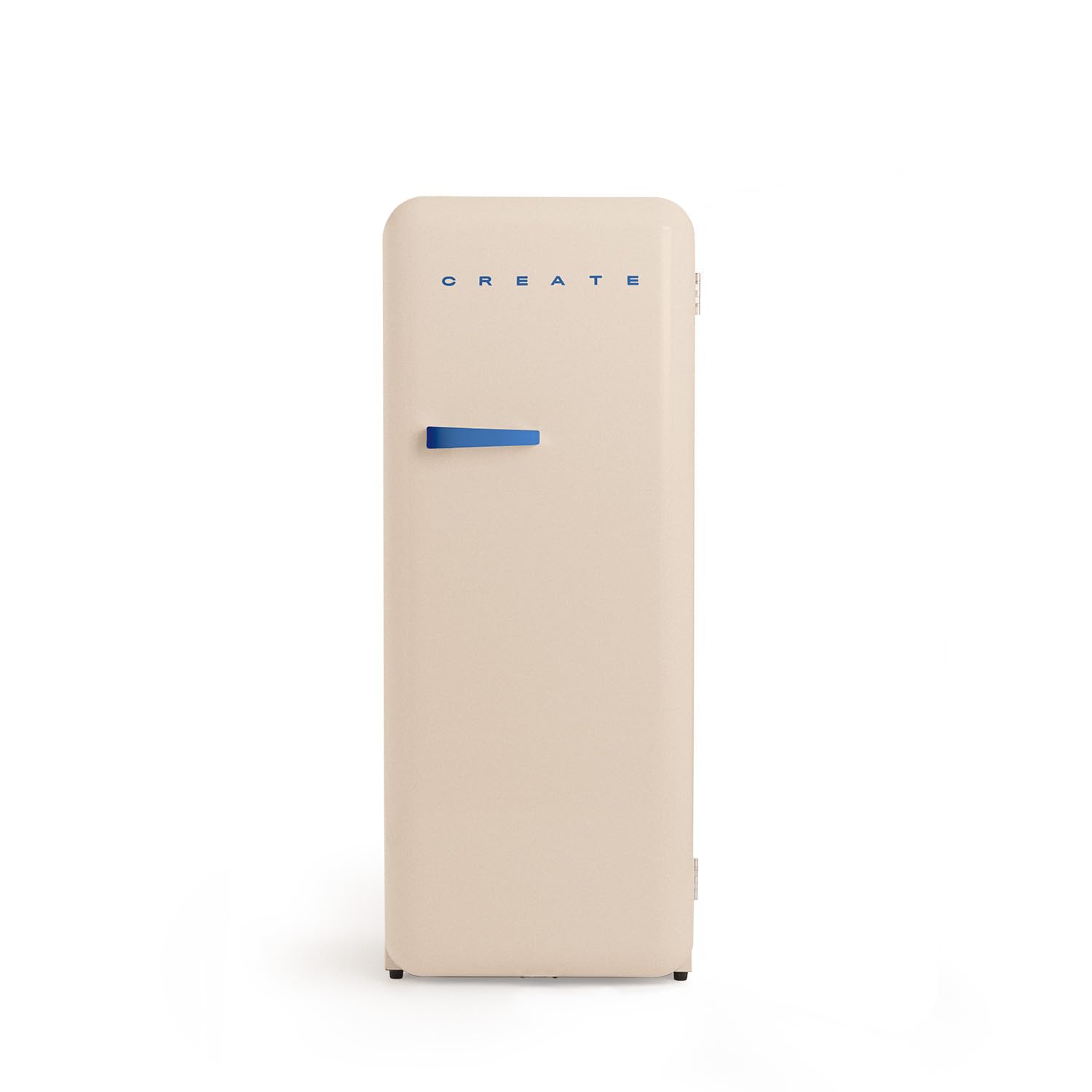 CREATE / RETRO FRIDGE 150 COBALTO/Frigorífico arena maneta azul cobalto con congelador 281L / 102W. bajo consumo. 150cm. 3 estantes. regulador temperatura. botellero. 60x60x150cm