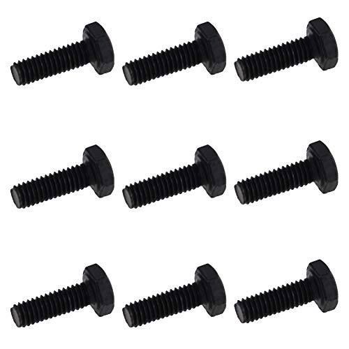 Image of Aicosineg M4 x 12mm Carbon Steel Grade 8.8 External Hex Head Screw Bolts Metric Thread Hexagon Bolts Fastener, 15 x 7 x 7mm (Lx W x H) for Hardware Furniture Machinery Black 50pcs