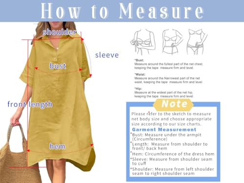 Image of chouyatou Women's Summer Casual Linen Beach Tunic Dress Loose High Low Midi Long Polo T Shirt Dress