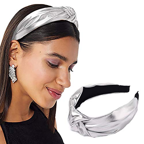 Morebrave Sequin Headbands Sparkling Bejewelled Hairband Headdress Wide Hair Hoop Solid ColorEmbellished Headband Hair A