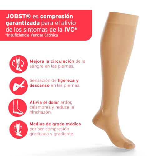 Image of BSN Medical 119544 Jobst Ultra Sheer Compression Stocking, Knee High, 20-30 mmHG, Closed Toe, Large, Honey