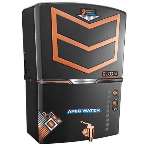 Image of Apec Water 4x Technology with Alkaline Purification, 10 Stage RO Water Purifier with UV, UF, TDS Adjuster and 12 Liter Storage Tank, Best for Home and Offices Black 12L