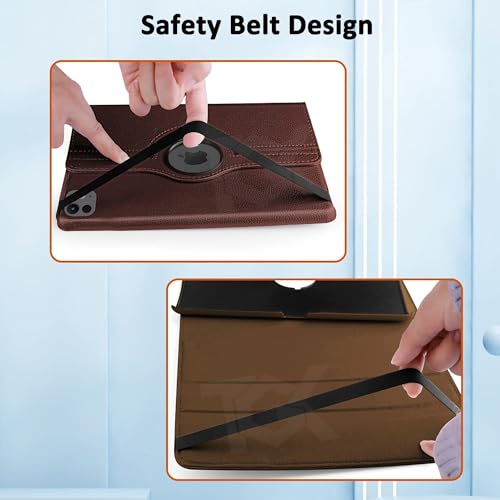Image of TGK Rotating Case for iPad Pro 11 Inch M5 2025 /M4 2024 Model A3357 /A3358 /A3359 /A2836 /A2837 /A3006, Cover for 6th /5th Gen iPad Pro 11 inch (Brown)