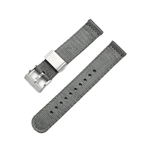 Bracelet en nylon épais 22mm NASUNJIA gris idéal pour le sport et le quotidien