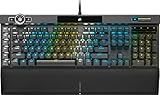Corsair K100 RGB Mechanische Gaming-Tastatur (CHERRY MX SPEED: Schnell & Hochpräzise, RGB Beleuchtung, Handballenauflage Kunstleder, Integration Elgato Stream Deck, QWERTZ) Schwarz