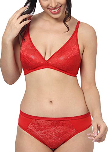 Image of StyFun Women Cotton Bra Panty Set, Non-Padded, Non-Wired, Sexy Lingerie for Honeymoon Lingerie Set for Women for Sexy hot Bra Panty Set for Women Combo Pack Color- Multi-Color Cup-B