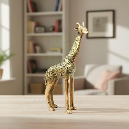Image of Brass Giraffe Statue | Vastu Shastra & Feng Shui Remedies | Home Decor | Showpiece | Decorative | Giraffe Showpieces for Home Decor