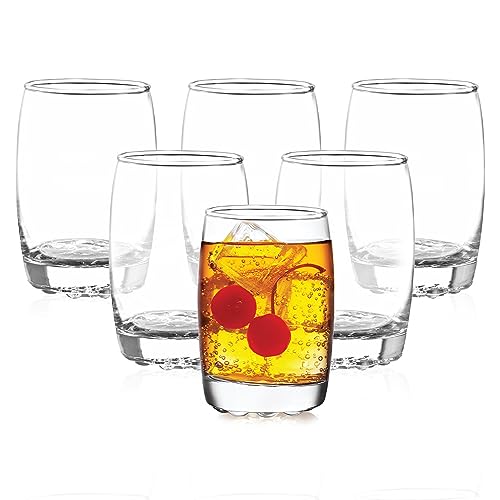 Image of CELLO Amphio Glass Set, 265ml| Set of 6 Clear Glasses| Transparent Whisky Glass |Barware Glasses, Clear