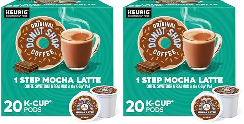 The Original Donut Shop Mocha One-Step Latte, Single Serve Coffee K-Cup Pod, Flavored Coffee, 20 Count (Pack of 2) - image 1