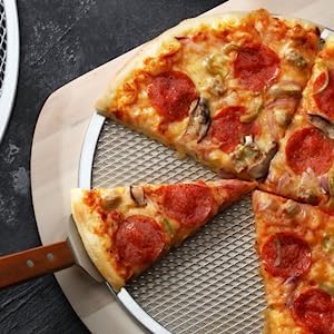 Image of Aluminium Pizza Tray Screen for Commercial Use, Baking Net, Oven Baking Tray Round Plates (8 INCH Set of 2)