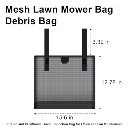 deawater Mesh Lawn Mower Bag Debris Bag Compatible with Stens 751-949 Rotary 9246 Attaches with 2 Adjustable Quick Release Buckles for All Walk Behind mowers 16" Width 14" Height